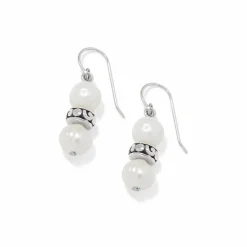 Brighton Contempo Heart Pearl French Wire Earrings Silver-Pearl Outlet