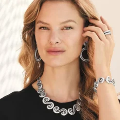 Brighton Contempo Moda Ring Post Drop Earrings Silver Best
