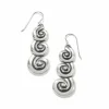Brighton Contempo Moda Swirl French Wire Earrings Silver Fashion