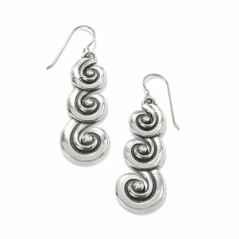 Brighton Contempo Moda Swirl French Wire Earrings Silver Fashion