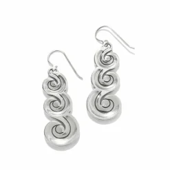 Brighton Contempo Moda Swirl French Wire Earrings Silver Fashion