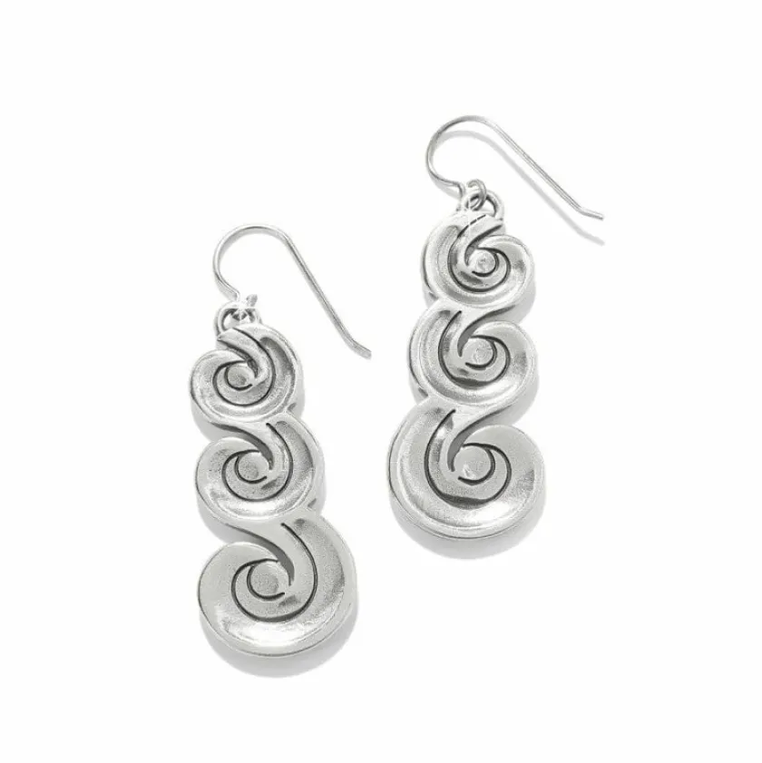 Brighton Contempo Moda Swirl French Wire Earrings Silver Fashion