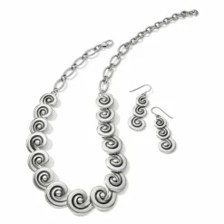 Brighton Contempo Moda Swirl French Wire Earrings Silver Fashion