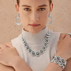 Brighton Contempo Moda Swirl Necklace Silver Sale