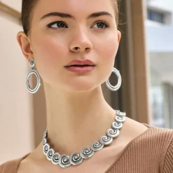 Brighton Contempo Moda Swirl Necklace Silver Sale