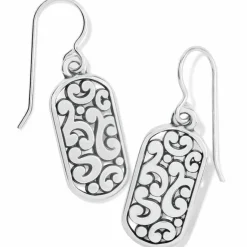 Brighton Contempo Token Tag French Wire Earrings Silver Clearance