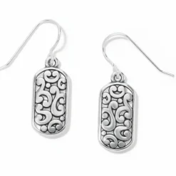 Brighton Contempo Token Tag French Wire Earrings Silver Clearance