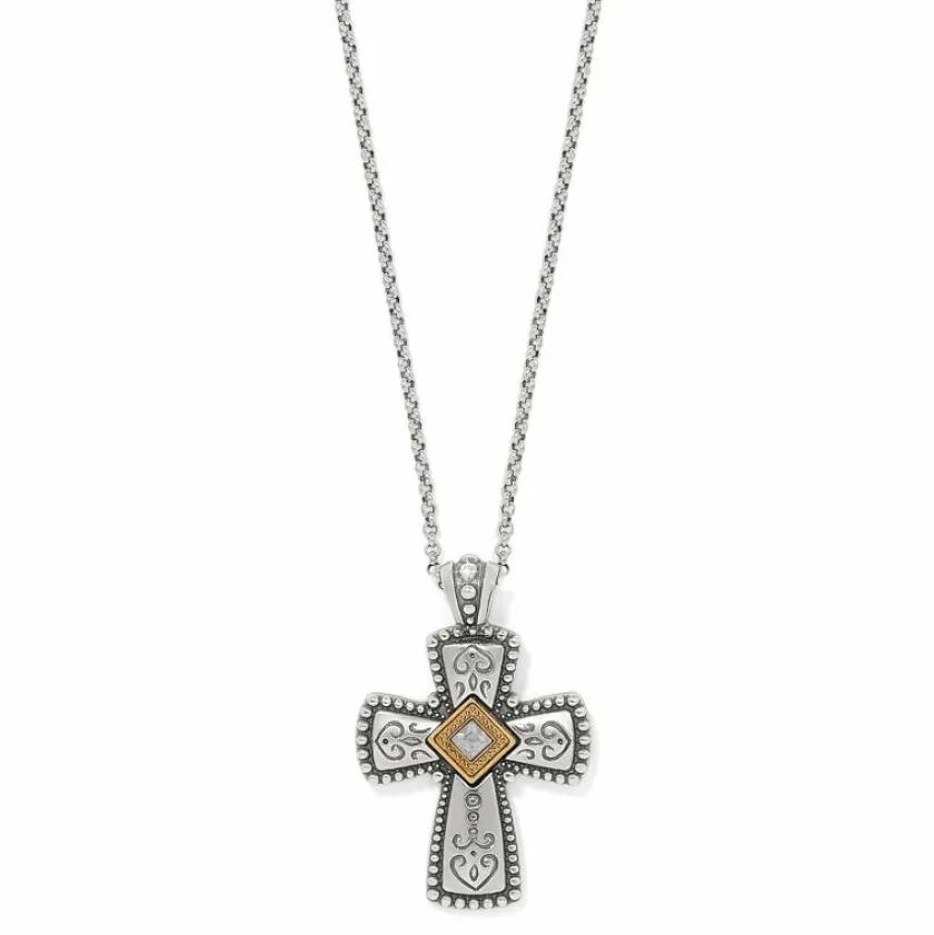Brighton Covenant Cross Necklace Silver-Gold New