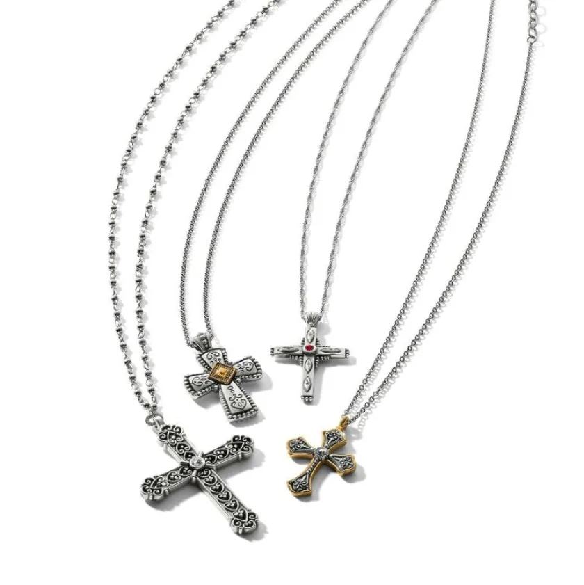 Brighton Covenant Cross Necklace Silver-Gold New