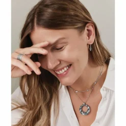 Brighton Crystal Passage Ring Necklace Silver-Blues Outlet