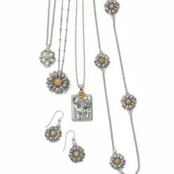 Brighton Daisy Dee Long Necklace Silver-Gold Clearance