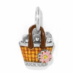Brighton Daisy Hand Bag Charm Silver-Brown Online