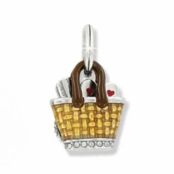 Brighton Daisy Hand Bag Charm Silver-Brown Online