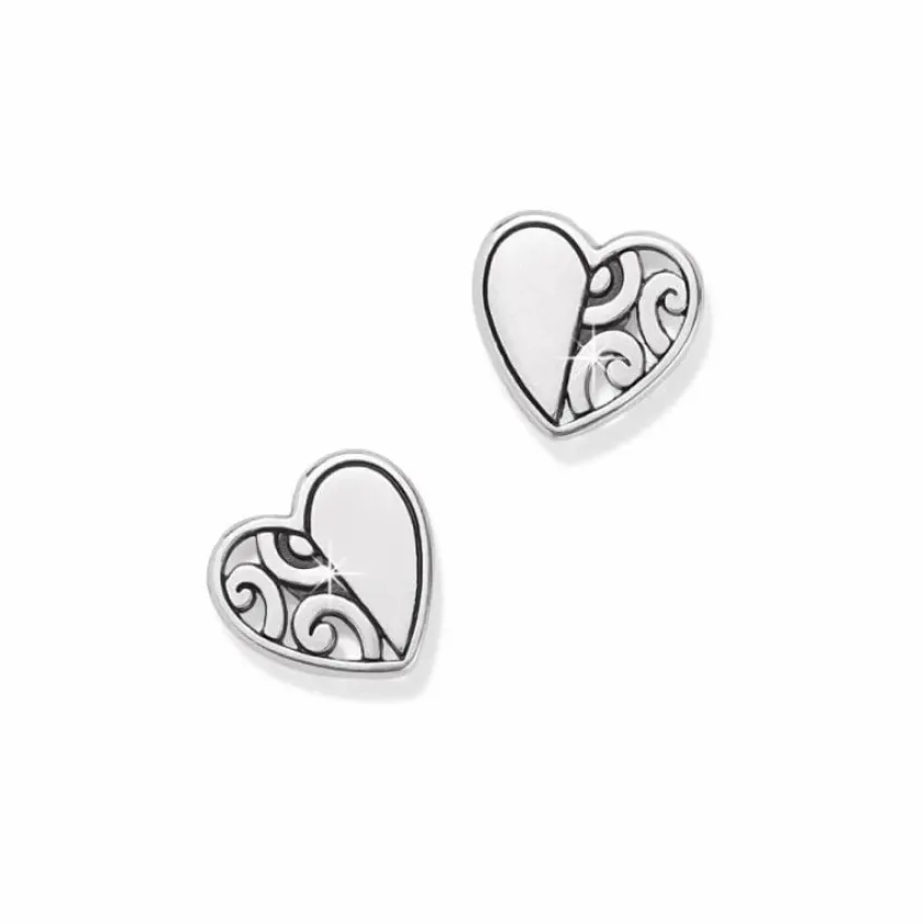 Brighton Deco Heart Mini Post Earrings Silver Outlet