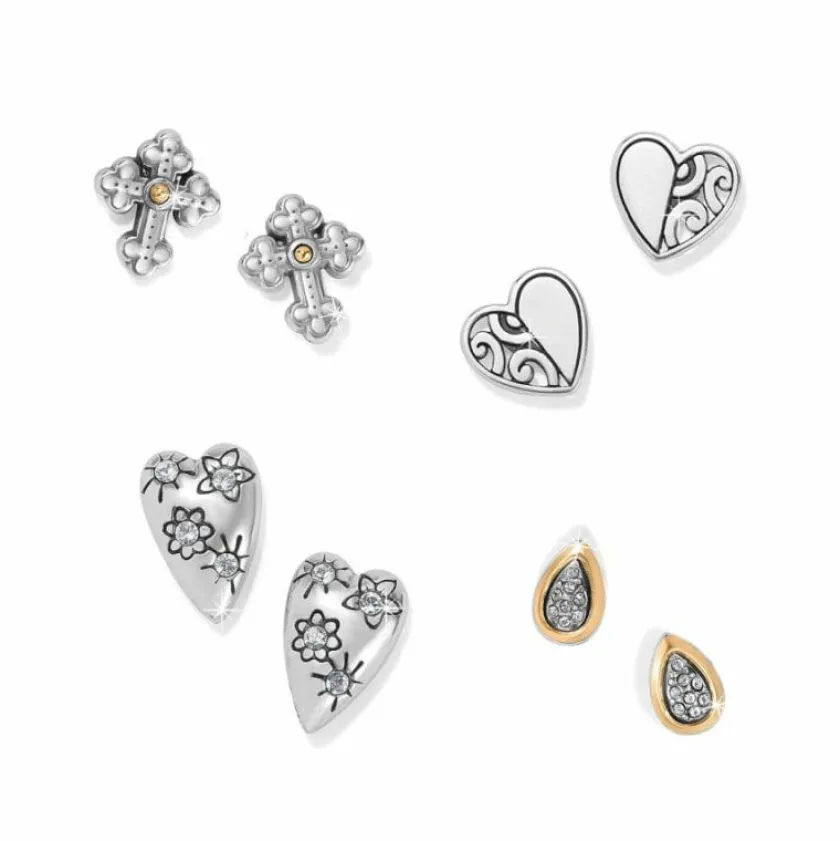 Brighton Deco Heart Mini Post Earrings Silver Outlet