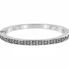Brighton Diamond Hinged Bangle Silver Clearance