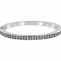 Brighton Diamond Hinged Bangle Silver Clearance