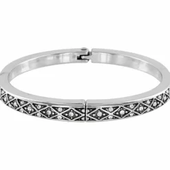 Brighton Diamond Hinged Bangle Silver Clearance