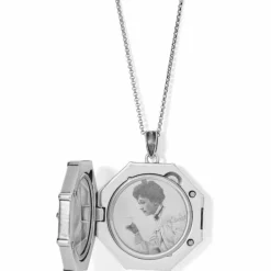 Brighton Dynasty Convertible Locket Necklace Silver-Gold Discount