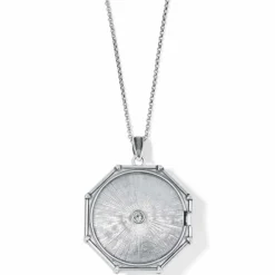 Brighton Dynasty Convertible Locket Necklace Silver-Gold Discount