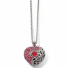 Brighton Ecstatic Heart Reversible Convertible Necklace Silver-Red Outlet