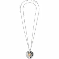 Brighton Ecstatic Heart Reversible Convertible Necklace Silver-Red Outlet