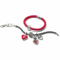 Brighton Elara Heart Charm Silver-Red Online