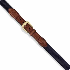 Brighton Elastic Cord Croco Tab Taper Belt Navy Best