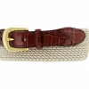 Brighton Elastic Cord w/ Croco Belt Beige New