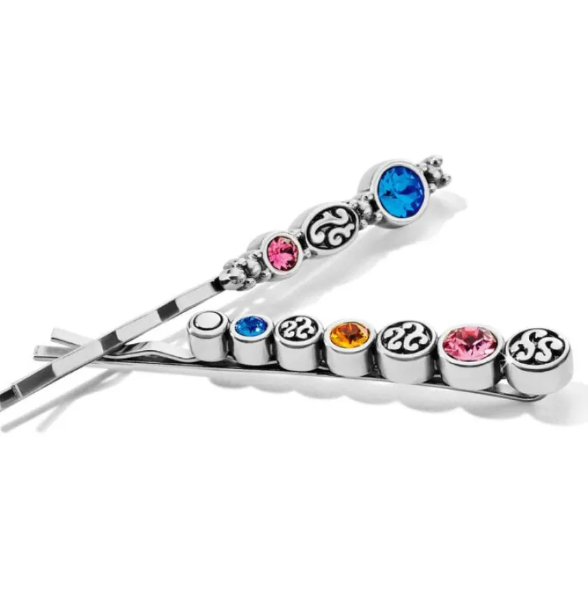 Brighton Elora Gem Bobby Pin Set Silver-Multi Clearance