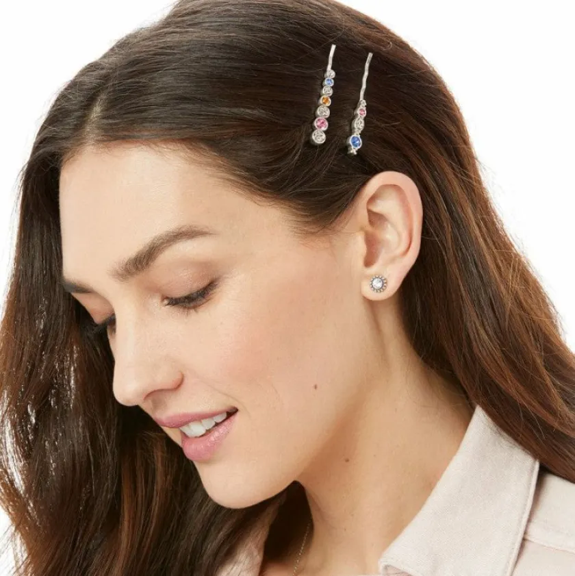 Brighton Elora Gem Bobby Pin Set Silver-Multi Clearance