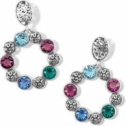 Brighton Elora Gems Circle Post Earrings Silver-Multi Fashion