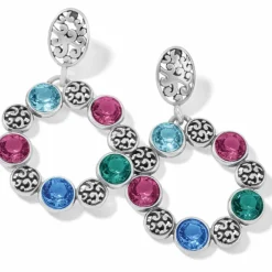 Brighton Elora Gems Circle Post Earrings Silver-Multi Fashion