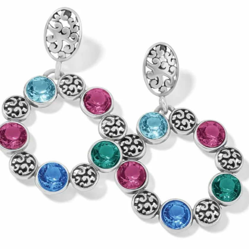 Brighton Elora Gems Circle Post Earrings Silver-Multi Fashion
