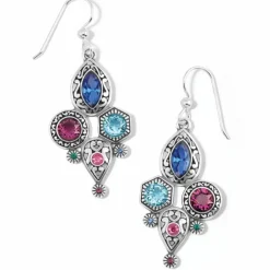 Brighton Elora Gems Cubist French Wire Earrings Silver-Multi New