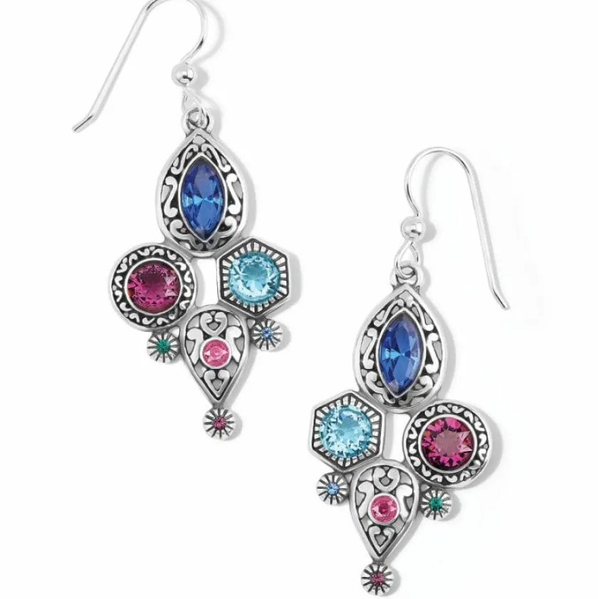 Brighton Elora Gems Cubist French Wire Earrings Silver-Multi New