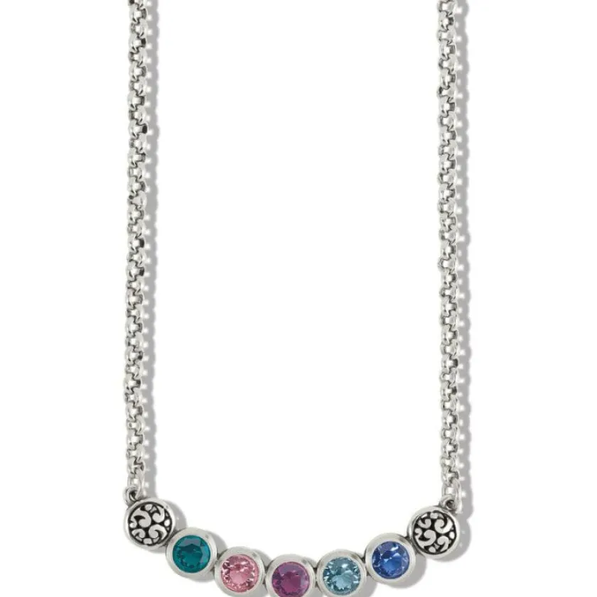 Brighton Elora Gems Dots Curve Necklace Silver-Multi Hot