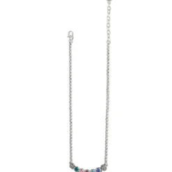 Brighton Elora Gems Dots Curve Necklace Silver-Multi Hot