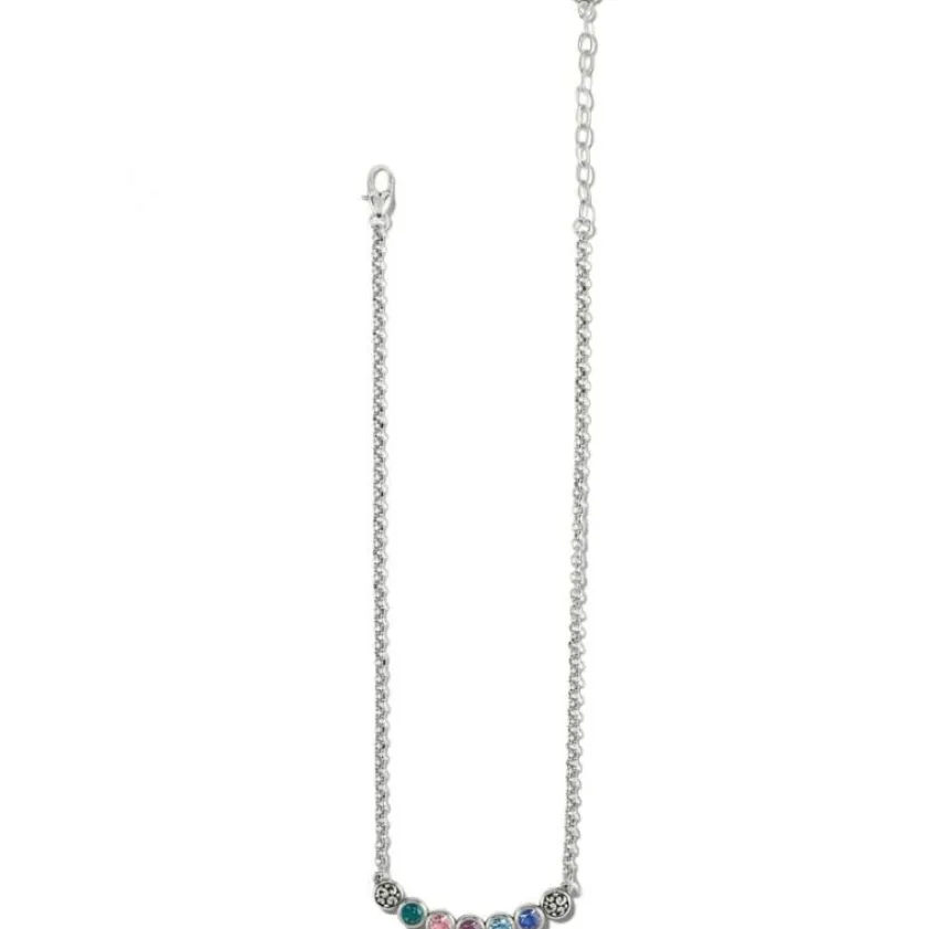 Brighton Elora Gems Dots Curve Necklace Silver-Multi Hot