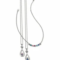 Brighton Elora Gems Dots Curve Necklace Silver-Multi Hot