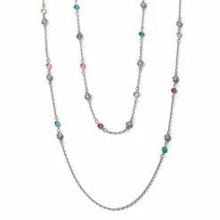 Brighton Elora Gems Drops Long Necklace Silver-Multi Best