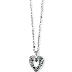 Brighton Elora Gems Large Heart Necklace Silver-Multi Sale