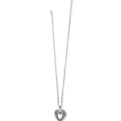 Brighton Elora Gems Large Heart Necklace Silver-Multi Sale