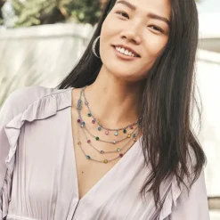 Brighton Elora Gems Multi Layer Necklace Silver-Multi Best