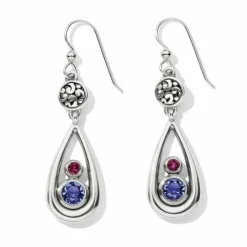 Brighton Elora Gems Teardrop French Wire Earrings Tanzanite-Amethyst Clearance