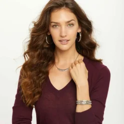 Brighton Elora Hoop Leverback Earrings Silver Sale