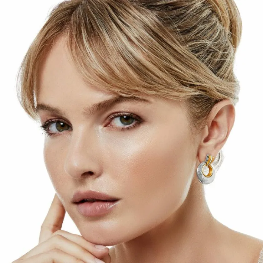 Brighton Entrata Post Drop Earrings Silver-Gold Best