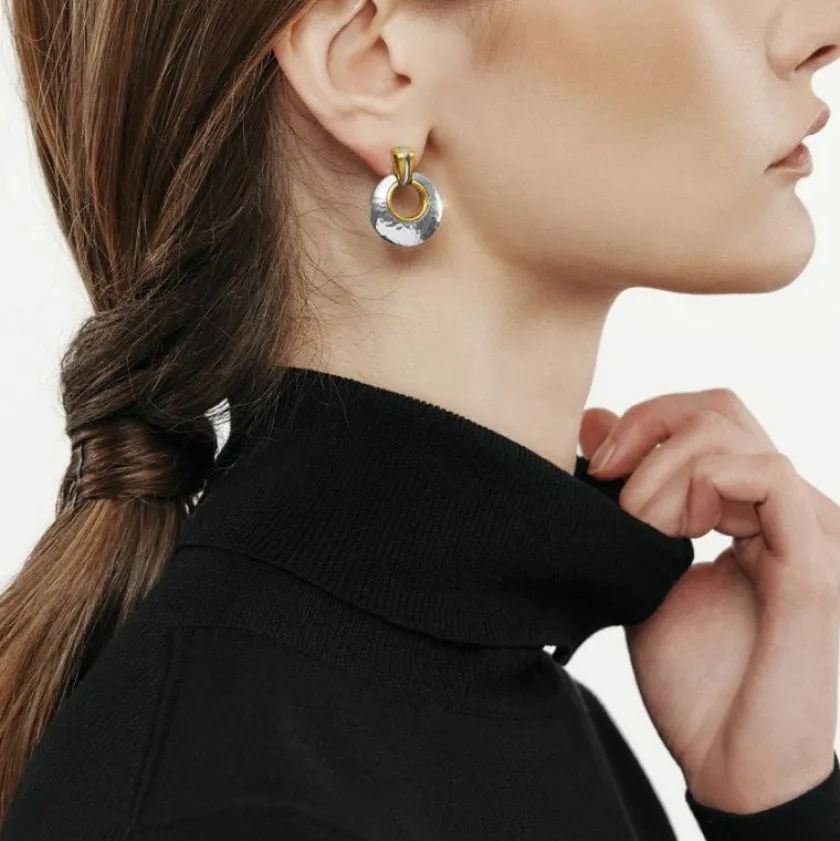 Brighton Entrata Post Drop Earrings Silver-Gold Best