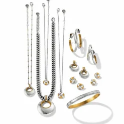 Brighton Entrata Round Short Necklace Silver-Gold New