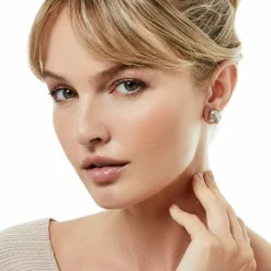 Brighton Entrata Square Post Earrings Silver-Gold Best